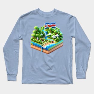 Costa Rica Landscape 3D Object Long Sleeve T-Shirt